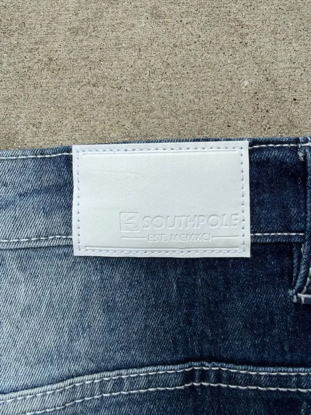 Southpole Men's Skinny Fit Distressed Jeans Blue Wash Size 40x30